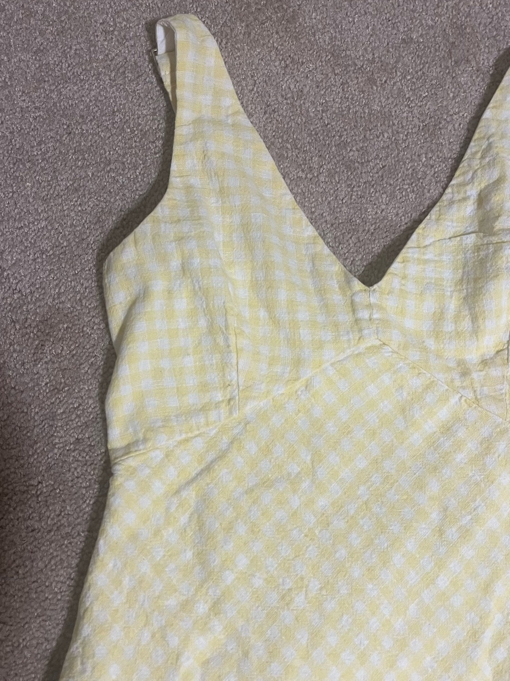 Abercrombie Linen Blend Yellow Gingham Mini Dress, Size Small, EUC - Picture 3 of 14
